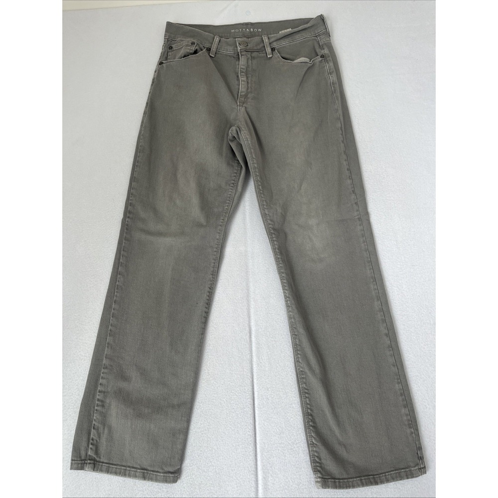 Mott & Bow Mens Straight Jeans Mercer Grey Denim 31x30 fits 30x29